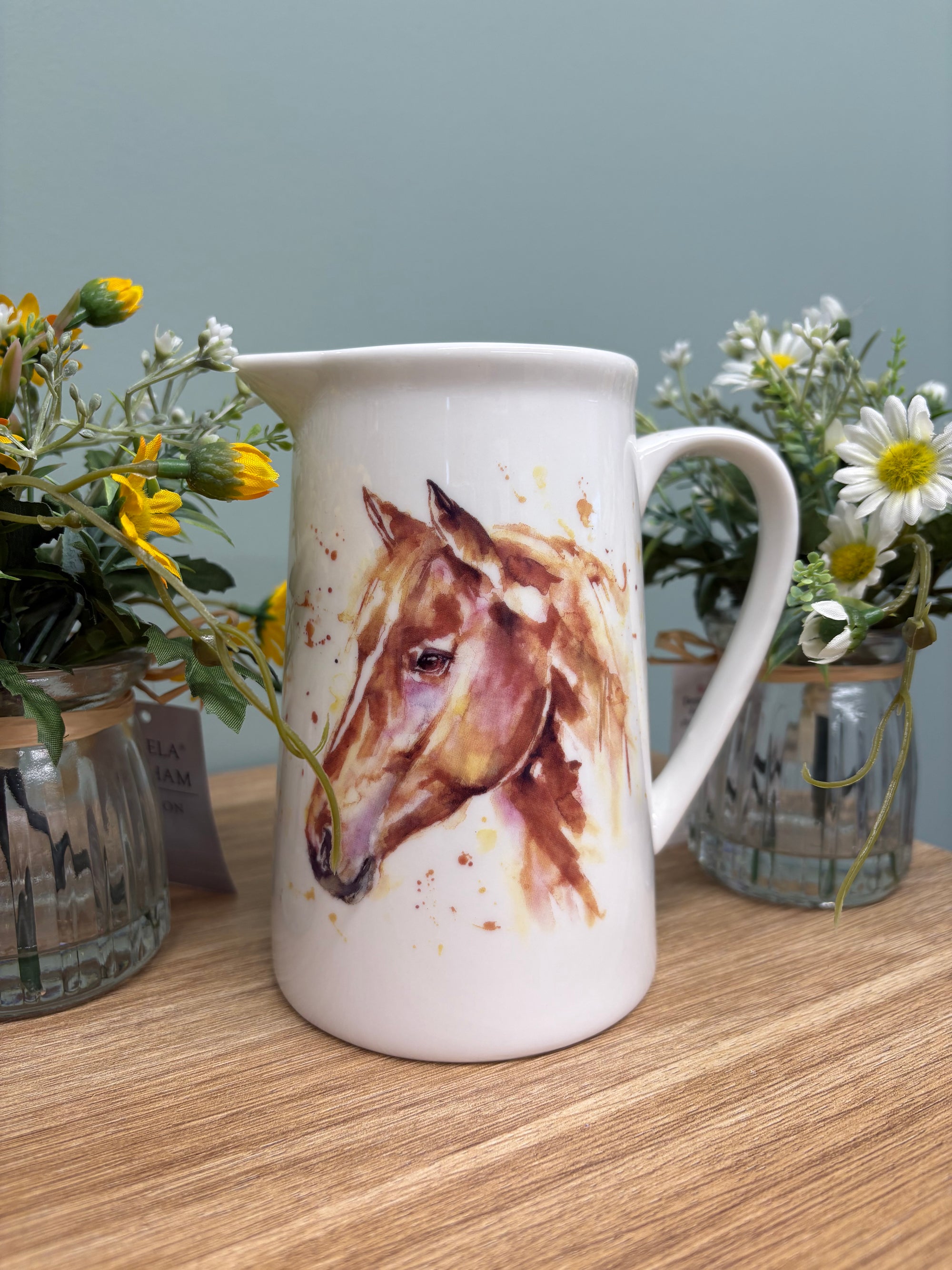 Watercolour Style Horse Jug