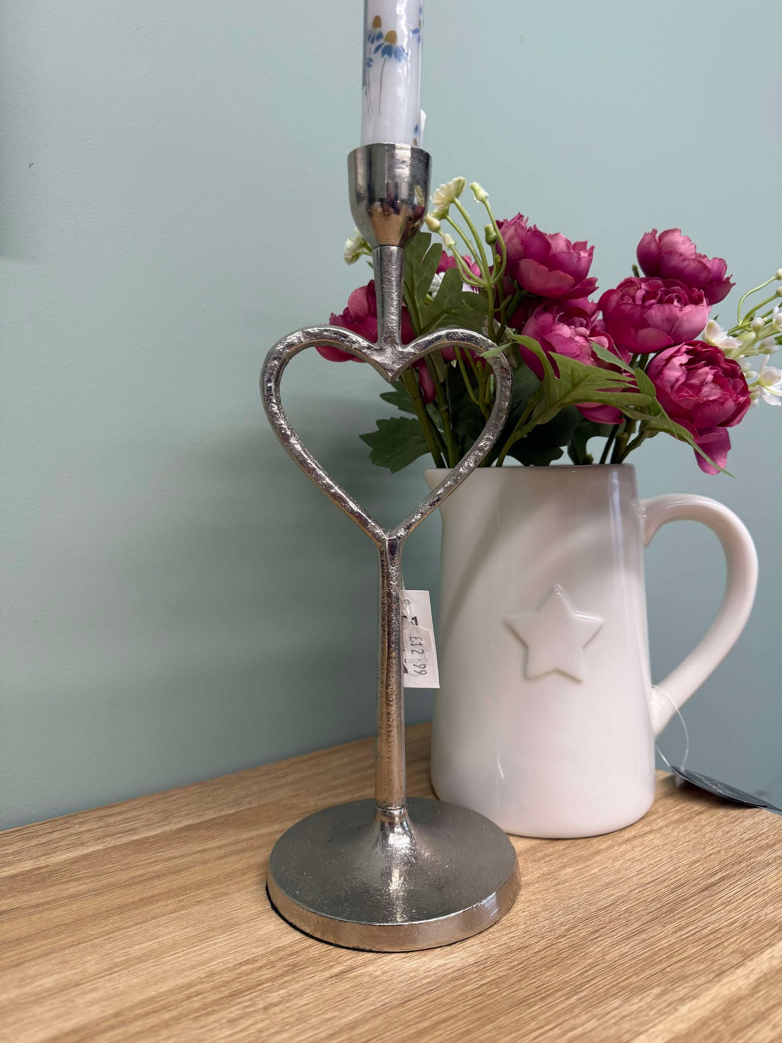 Metal Heart Candlestick Holder