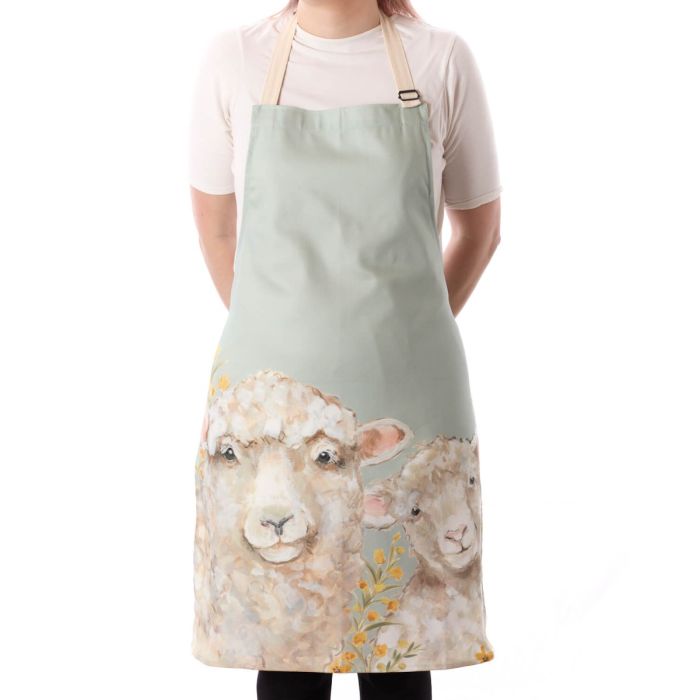 Sheep & Lamb Floral Apron