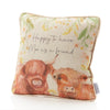 "Happy to have moo as a friend" Spring Floral Highland Cow Cushion