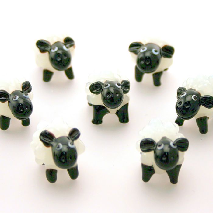 Glass Bobbly Sheep with Black Face