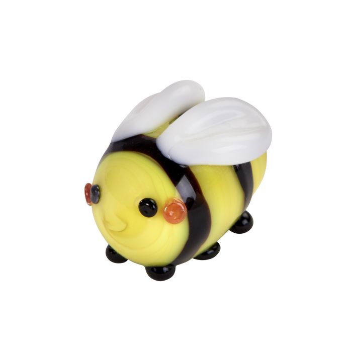 Glass Bee Ornament White Wings