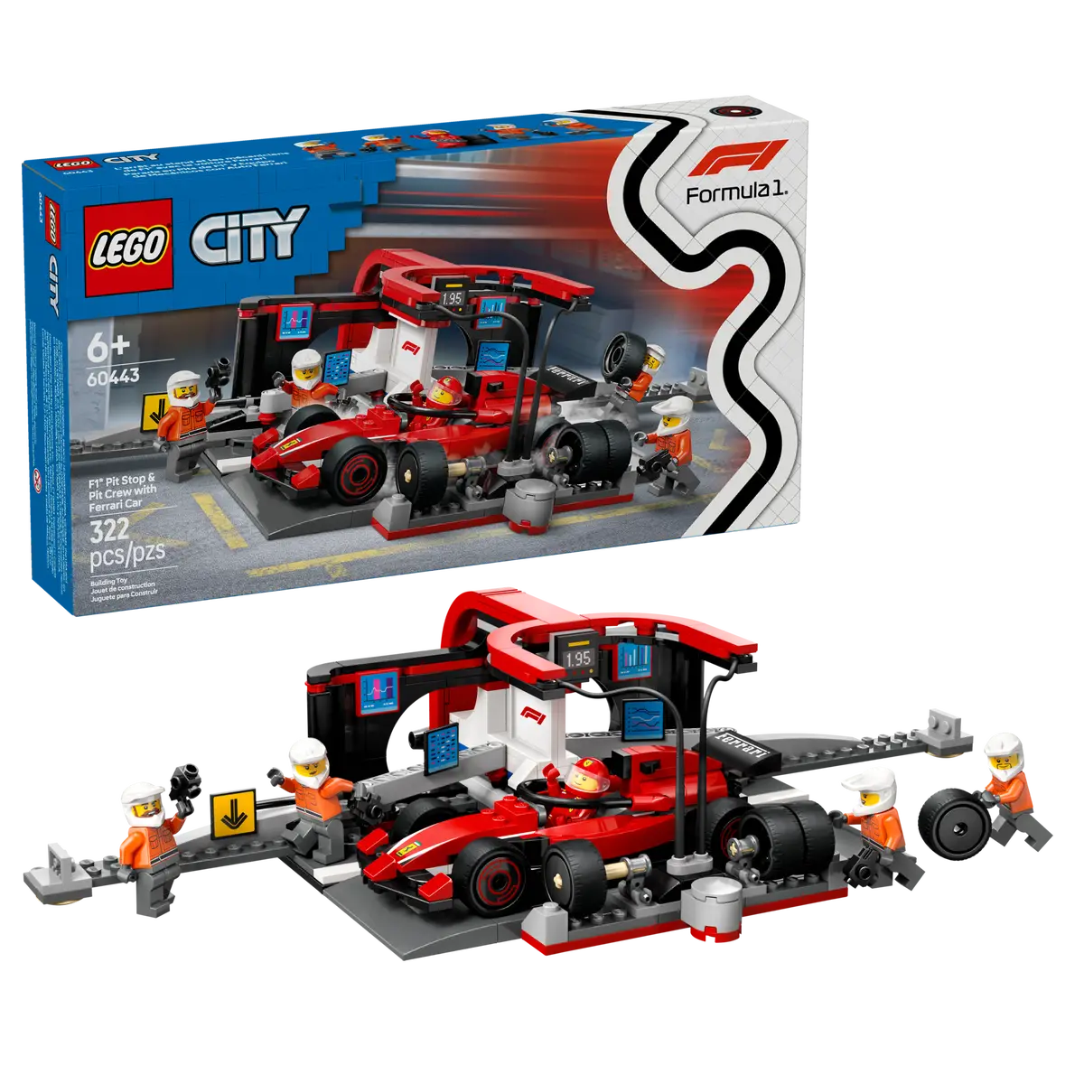 LEGO City F1 Pit Stop & Pit Crew with Ferrari Car