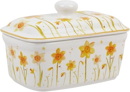 Daffodil Print Butter Dish