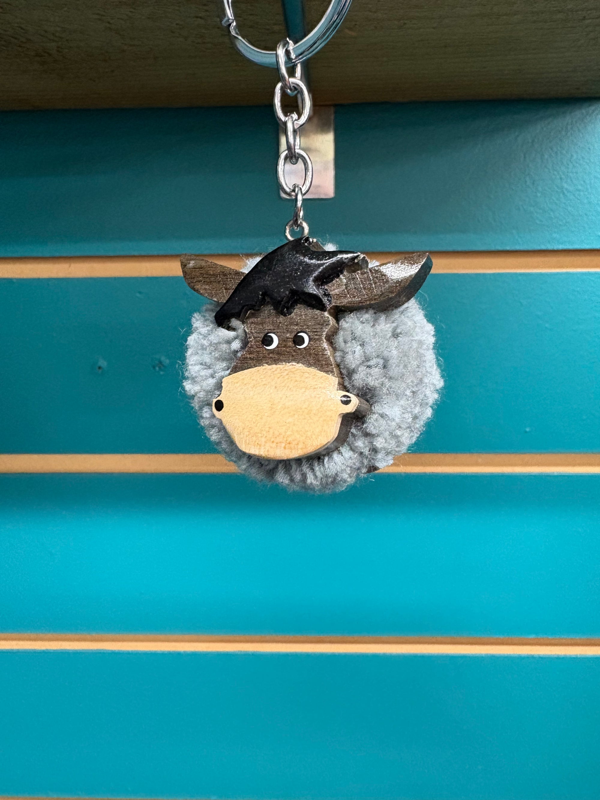 Pom Pom Donkey Keyring