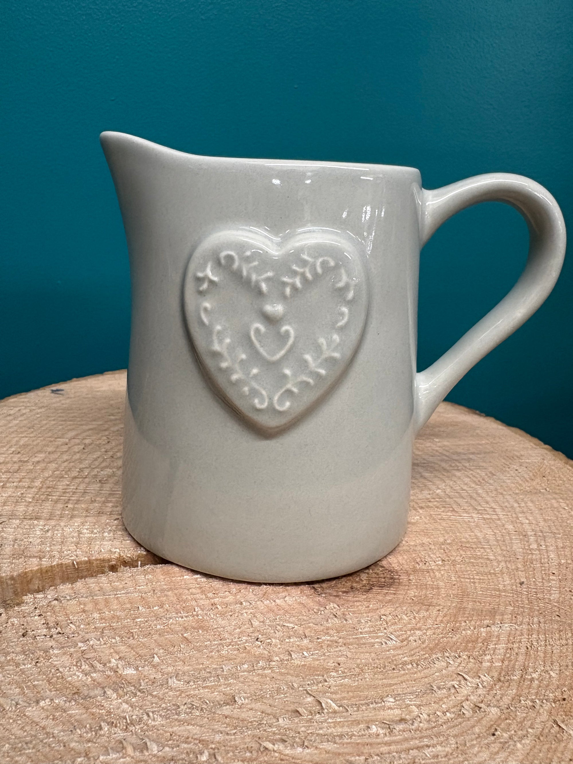 Gisela Graham Small Grey Heart Jug