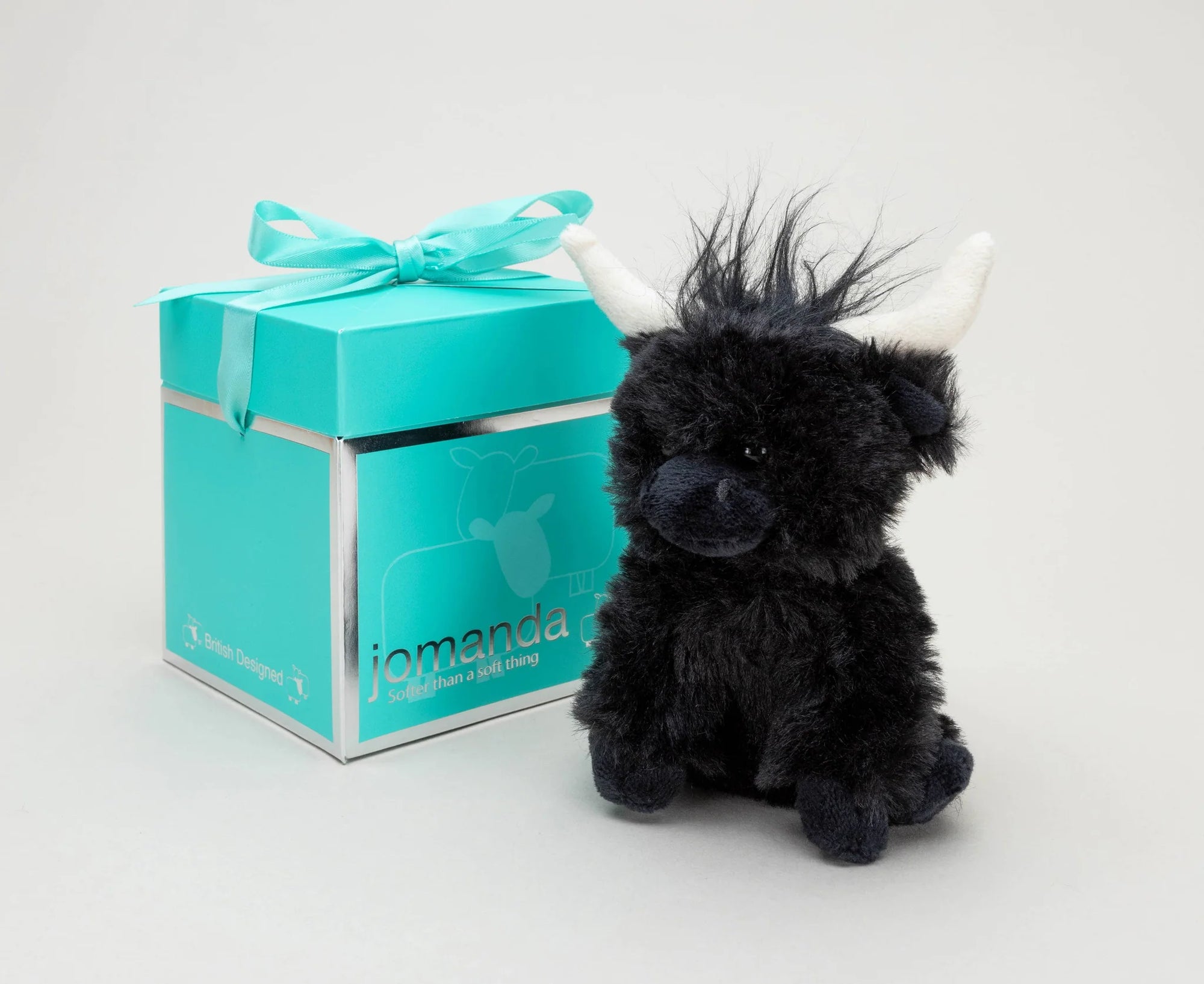 Jomanda Mini Longhorn Black Cow Plush in Box