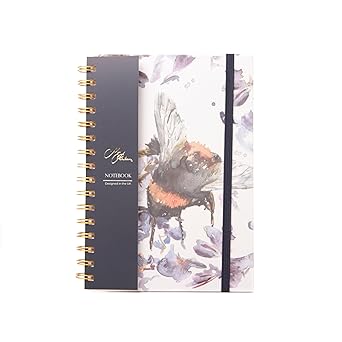 Meg Hawkins Wiro A5 Notebook - Bee on Heather