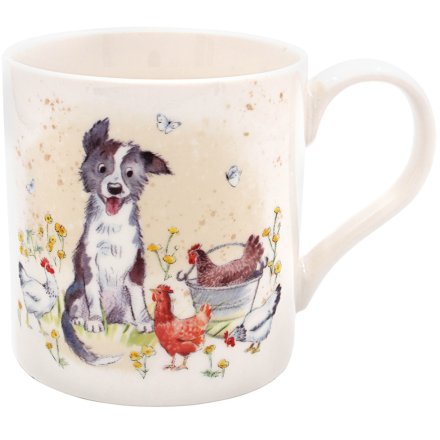 Collie & Hens Fine China Mug