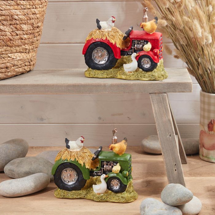 Tractor Ornament with Chickens