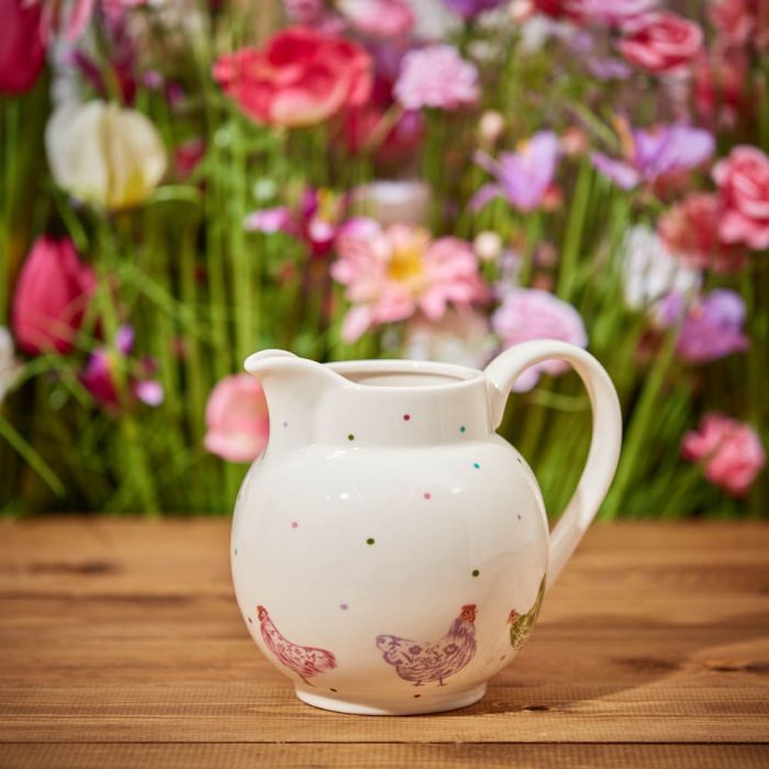 Spring Chicken with Polka Dots Jug