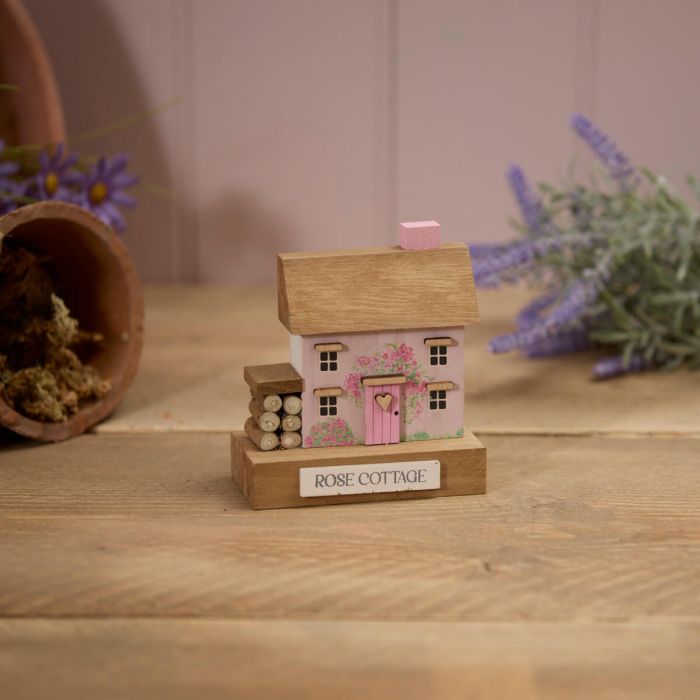 Rose Cottage Pink Wood House Block