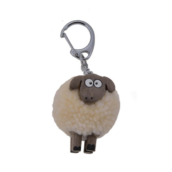 Mini Sheep Pom Pom Keyring