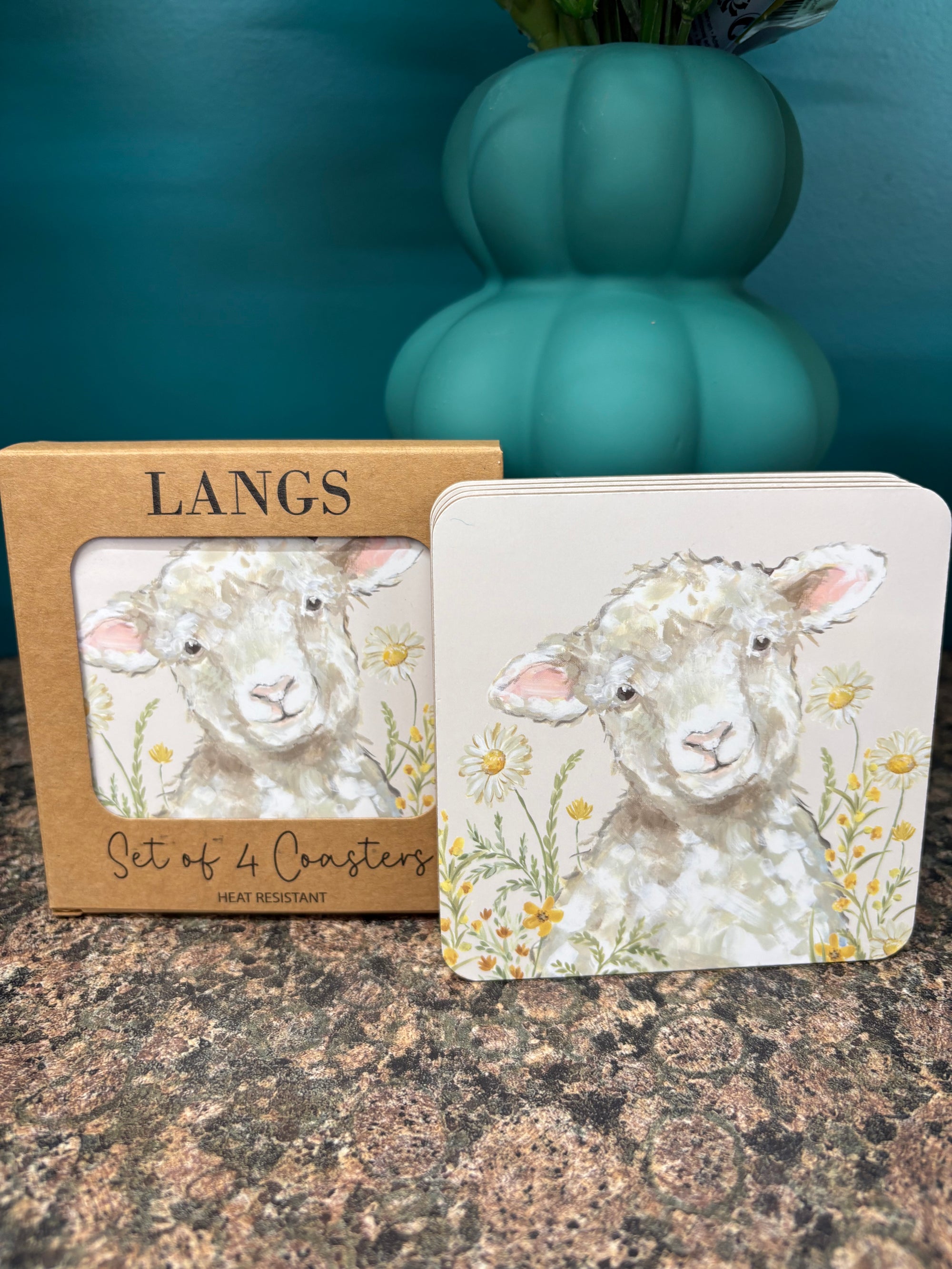 Floral Sheep Coasters (set of 4)