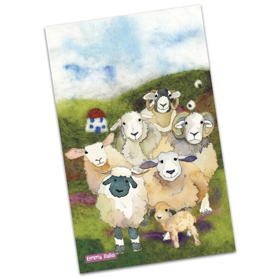 Felted Sheep Tea Towel