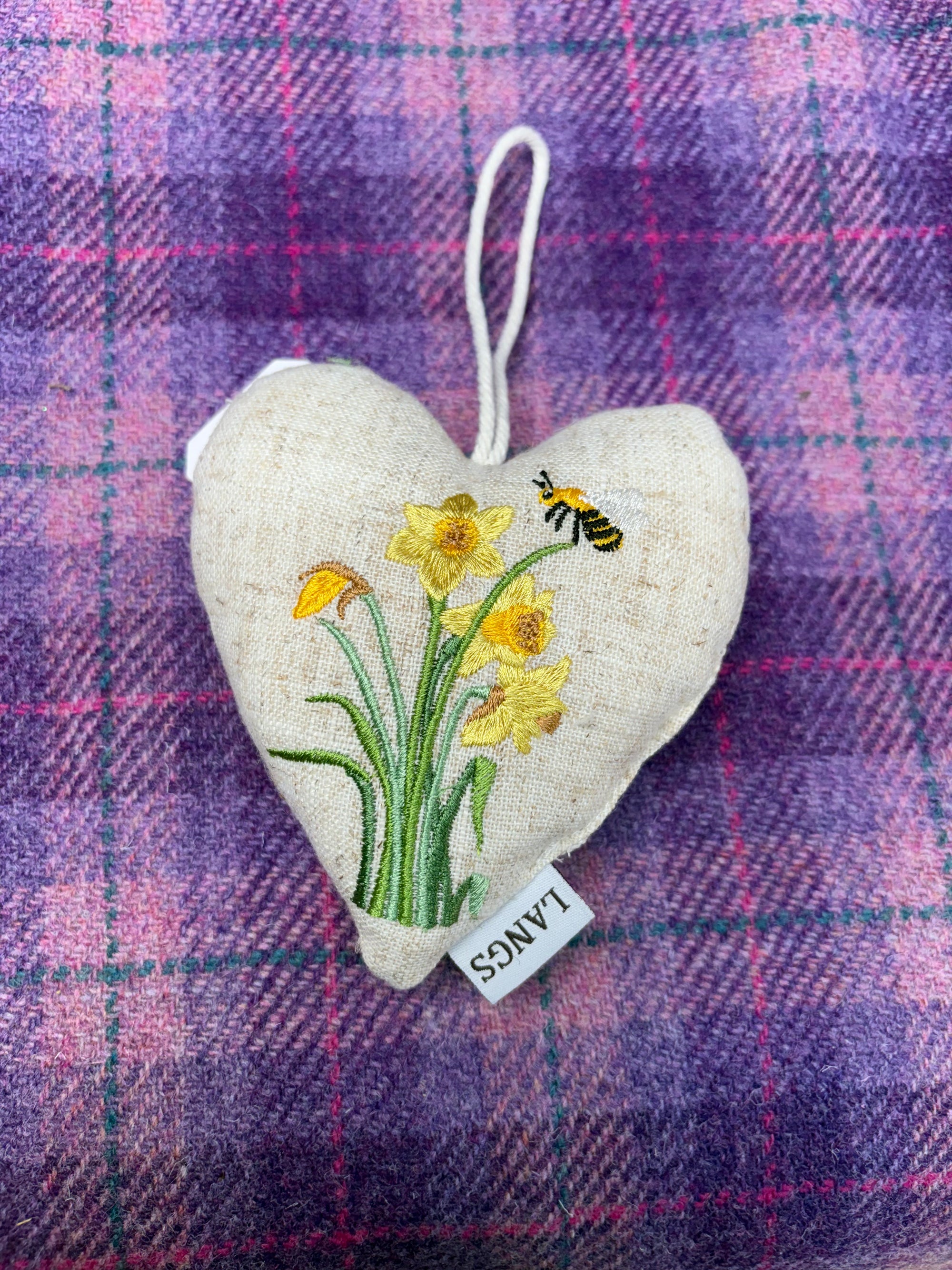 Floral Embroidered Hanging Heart