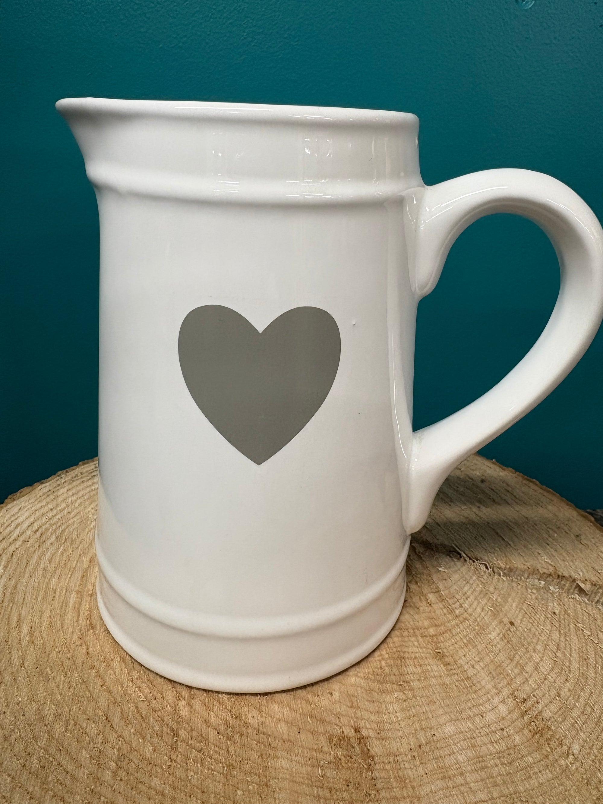 White Jug with Grey Heart