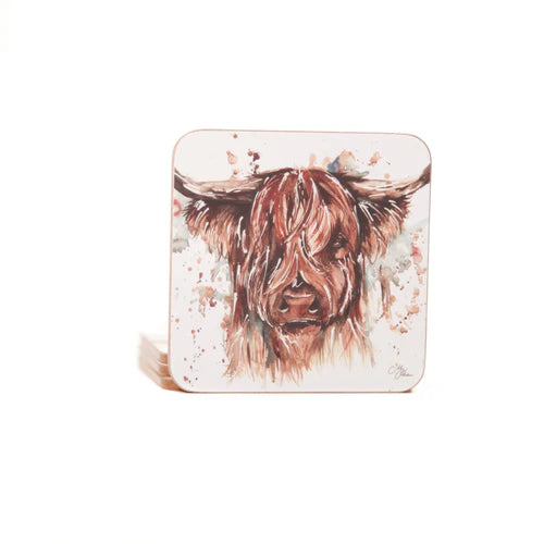 Meg Hawkins Highland Cow Coasters set of 4