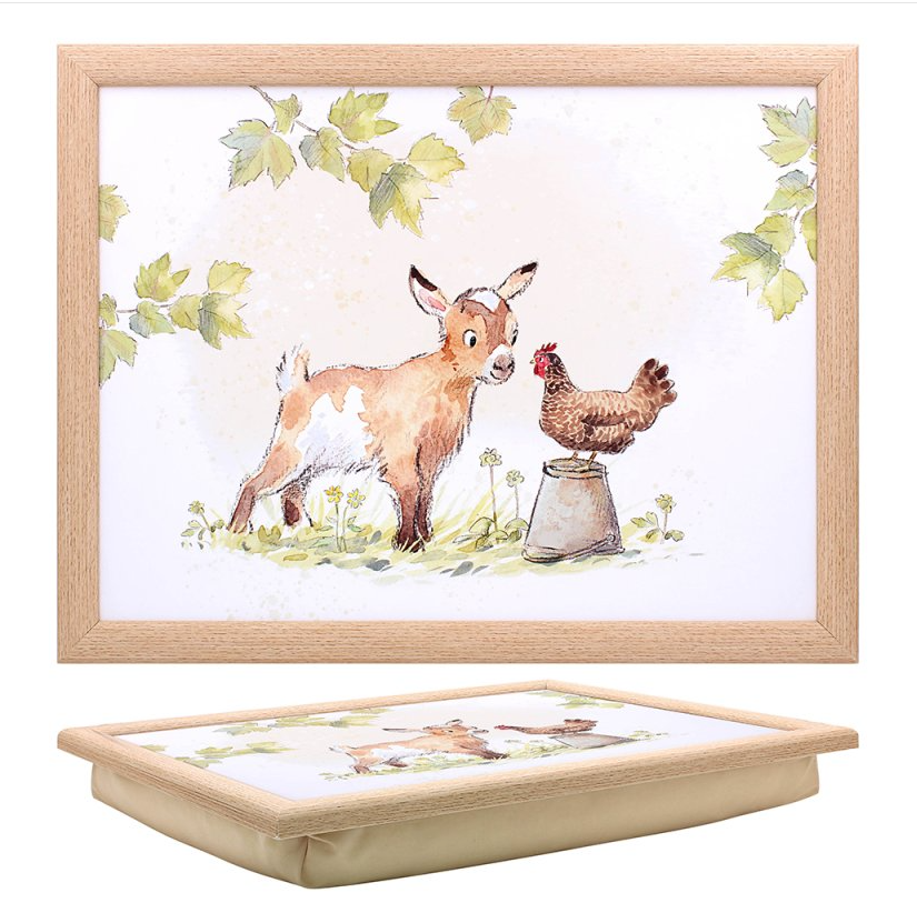 Goat and Hen Lap Tray