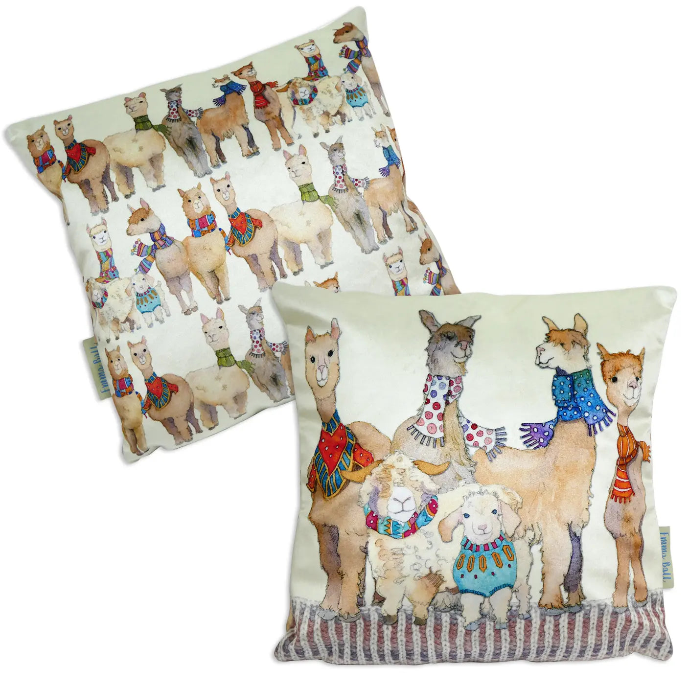 Alpacas & Friends Velvet Cushion