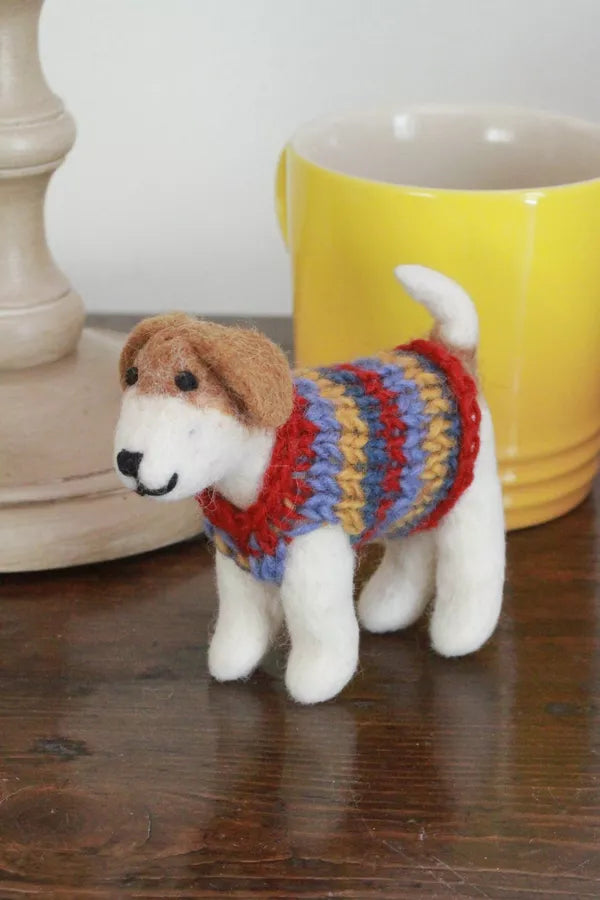 Jack in a Jumper - Felted Jack Russell