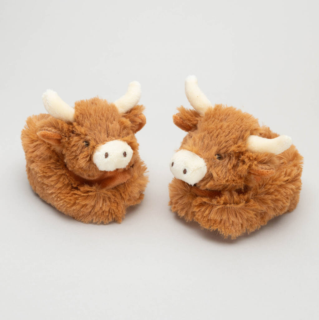 Jomanda Highland Cow Baby Booties in Box - 0-6 Months