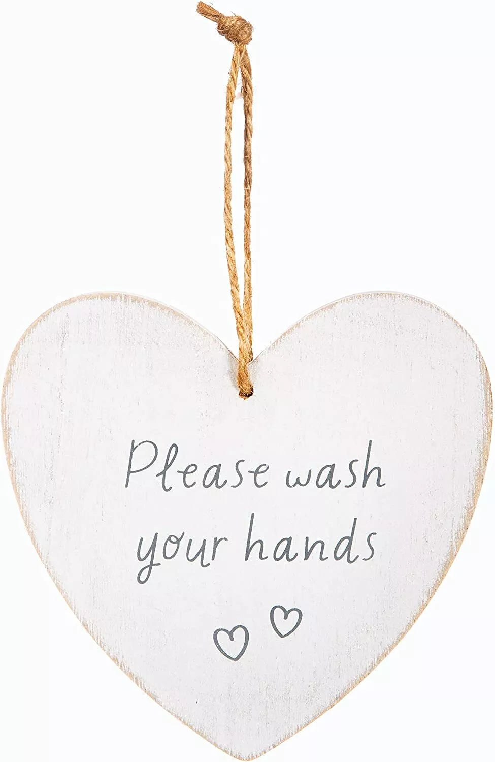 'Please wash your hands' Heart Hanger