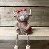 Highland Cow with Red Bow and Bag Money Bank